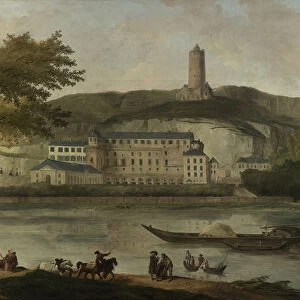 Vue du chateau de Madame d Enville a La Roche-Guyon, ca 1773. Creator: Robert