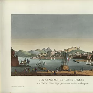 Vue générale de l'ile d'Elbe, de la ville de Porto-Ferrajo, présentement résidence... 1817-1824. Creator: Courvoisier-Voisin, Henri (1757-1830)