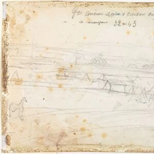 War Encampment Scene (verso), 19th century. Creator: Constantin Guys (French, 1805-1892)