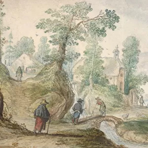 A Wooded River Landscape with a Church and Figures, ca. 1613. Creator: Hendrick Avercamp