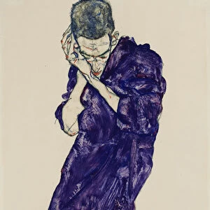 Young Man in Purple Robe with crossed hands, 1914