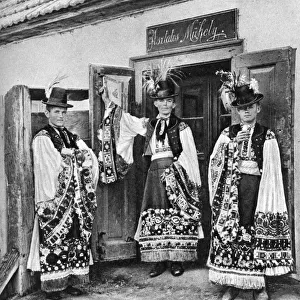 Young priests in costume in rural Hungary, 1926. Artist: AW Cutler