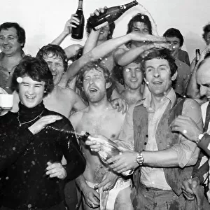 Brighton & Hove Albion celebrate promotion to the First Division 1977