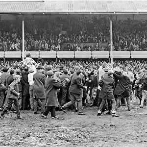 QPR fans celebrate with their team after winning promotion to Division One 1968