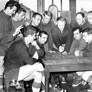 Bill Shankly, Liverpool FC manager talking tactics before a FA Cup match 1963