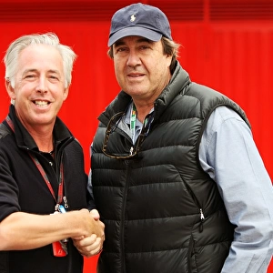 Formula One World Championship: Keith Sutton with Nando Parrado MRC Television Production President, and one of the sixteen survivors of the