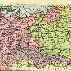 A 1930s Map Of Germany, Poland And Czechoslovakia