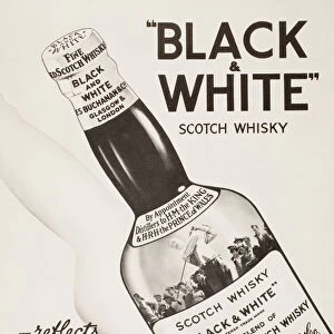 Advertisement For Black And White Scotch Whisky. From The London Illustrated News, Christmas Number, 1933