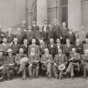 African Colonial Members Of The Closer Union Convention Of 1908 Who Reached Terms Which Resulted In The British Parliament Passing The South Africa Act Of 1909. Members Include: Second Row From Top, Second From Right, Jan Christiaan Smuts, 1870 A