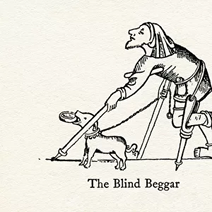 The Blind Beggar After A Medieval Illustration. From The Streets Of London Through The Centuries