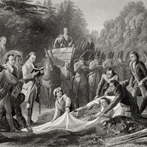 Burial Of General Edward Braddock In 1755 Near Great Meadows Pennsylvania Usa General Edward Braddock 1695-1755 British Soldier And Commander In Chief For North America At The Start Of The French And Indian War From A 19Th Century Print Engraved By J Rogers After J Mcnevin