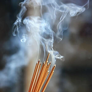 Burning incense, Kuan Yin Teng, Temple of the Goddess of Mercy in Penang, Malaysia