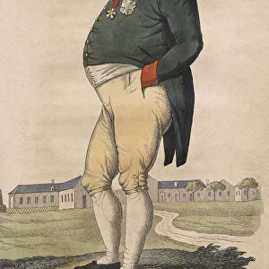 Caricature of Napoleon Bonaparte on St. Helena made two months before he died on May 5, 1821. After a 19th century print