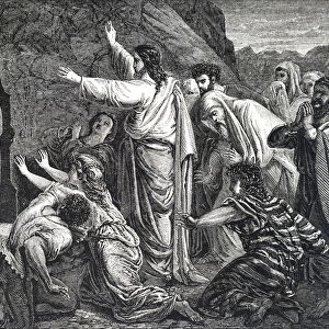 Engraving depicting the raising of Lazarus
