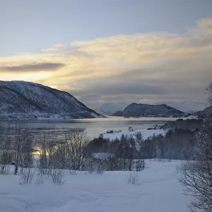 Fjord in Winter, Kjoselvbukta, Nordbotn, Troms, Norway
