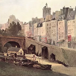 Le Pont Marie, Paris, France in the 19th century, After the painting by Charles Francois Daubigny. From L Illustration, published 1936