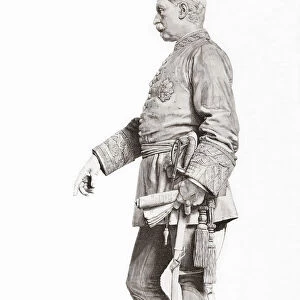Manuel Cassola Fernandez, 1837-1890. Spanish military officer and politician. After the bronze statue by Mariano Benlliure. From La Ilustracion Artistica, published 1887