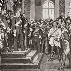 The Proclamation Of William I As German Emperor In The Hall Of Mirrors At Versailles, France January 18, 1871. William I, Aka Wilhelm I, 1797