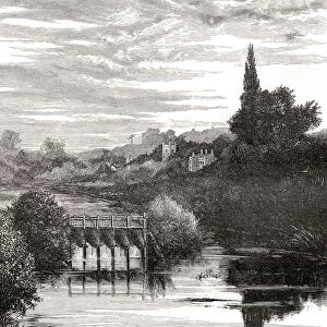 The River Thames at Caversham, Reading, England, seen here in the 19th century. From English Pictures, published 1890