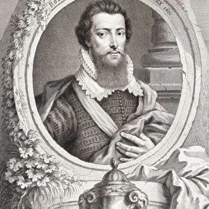 Robert Devereux, 2nd Earl of Essex, 1565-1601. English nobleman and a favourite of Elizabeth I. From the 1813 edition of The Heads of Illustrious Persons of Great Britain, Engraved by Mr. Houbraken and Mr. Vertue With Their Lives and Characters