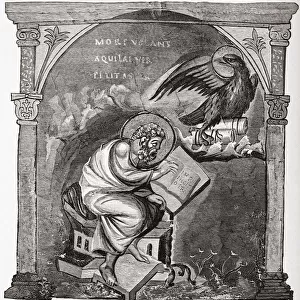Saint John The Evangelist. From The Gospel Book Given By Otto Ii To Aethelstan. From The Book Short History Of The English People By J. R. Green, Published London 1893