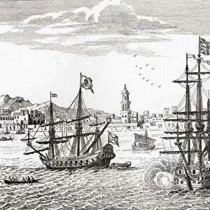 Sea Battle Between George Ansons Ship The Centurion And The Manilla Galleon In 1737. From The Book Short History Of The English People By J. R. Green, Published London 1893