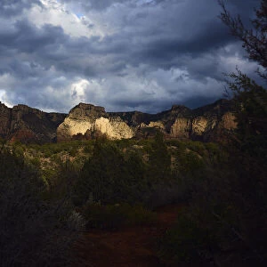 Storm clouds and desert landscape in Sedona, Arizona, USA