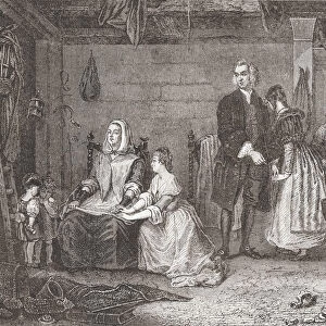 The Vicar Of Wakefield Reconciling His Wife To Olivia, After The Painting By Gilbert Stuart Newton. From Histoire Des Peintres, eCole Anglaise, Published 1867