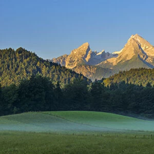 Watzmann Mountain at Sunrise, Berchtesgaden National Park, Upper Bavaria, Germany