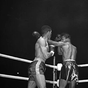 Action from the Randolph Turpin v Sugar Ray Robinson fight at Earls Court