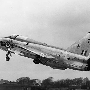 Aircraft English Electric Lightning T5 of RAF 111 Sqd April 1964 taking off with