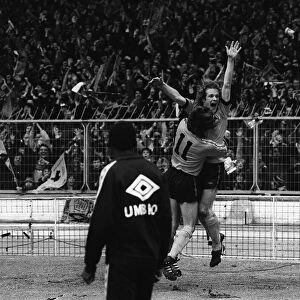 Andy Gray celebrating after a goal for Wolves against Nottingham Forest in