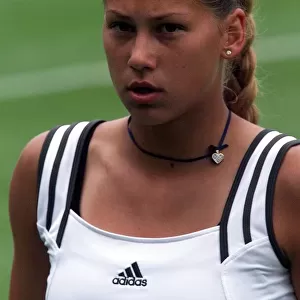 Anna Kournikova competing in the Wimbledon Tennis Championships June1999