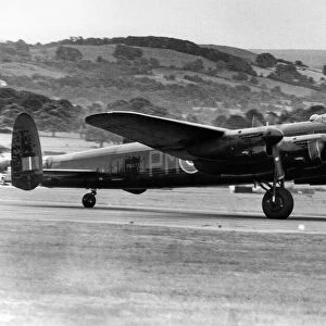 An Avro Lancaster bomber during the Woodford Air Show. 23rd June 1989