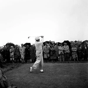 Bobby Locke playing a shot in the St. Annes Open Golf Championship in which he won