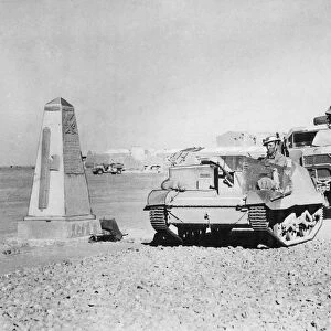 British guns and equipment passing through Sidi Barrani