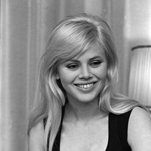 Britt Ekland March 1964 wife of Peter Seller pictured in her flat in Kings