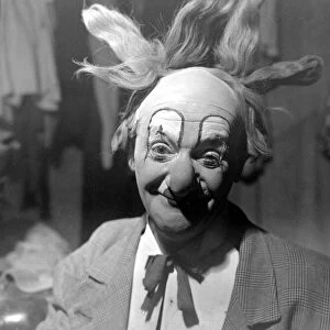 A Circus clown prepares for his performance in the big top 1949 circa 1949