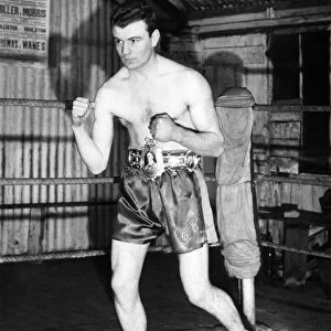 Cliff Curvis, of Swansea. The British Welter-Weight Champion Boxer. March 1953 P000209