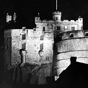Edinburgh Castle illuminated at night, September 1931