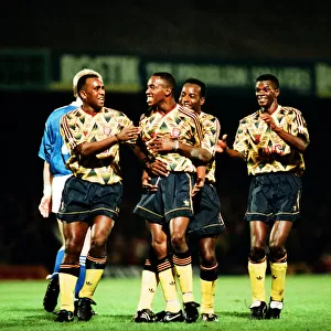 English League Cup Leicester City 1-1 Arsenal. 25-09-1991 Ian Wright