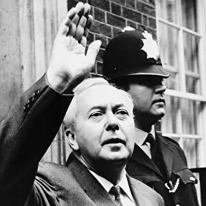 Harold Wilson British Labour Prime Minister on his way to Buckingham Palace to inform