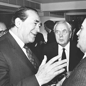 Harold Wilson former Labour Prime Minister of Britain with Robert Maxwel Owner