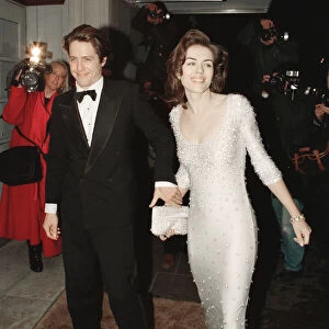 Hugh Grant and his girlfriend, model and actor Elizabeth Hurley arrive for The London