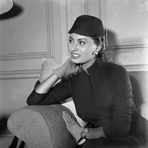 Italian film star Sophia Loren at the Savoy Hotel for next week