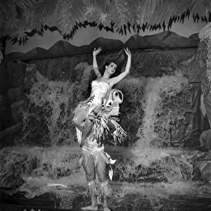 Jane Shore as the Bride of the Waterfall about to sacrificed by the witch doctor danced