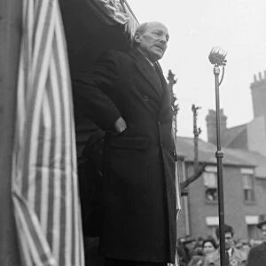 Mr Attlee. speaking in he Market square at wolverton Bucks during his election tour