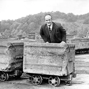 Mr. Richard Jones with the last tub from Nettlesworth Colliery