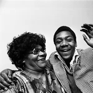 New Faces winner Lenny Henry with his mother. 13th January 1975