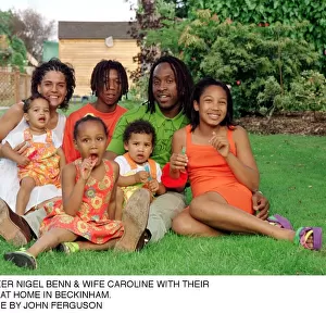 Nigel Benn former boxer with his wife Caroline and children